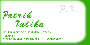 patrik kuliha business card